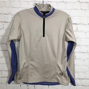 Mountain Hardwear Shirt Womens XS Beige 1/4 Zip Hiking Outdoor Long Sleeve